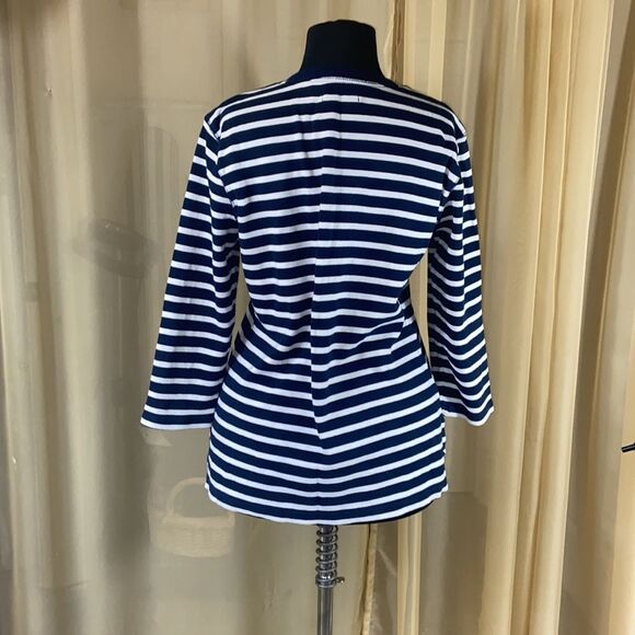 Karen Scott Women Blouse Stripes Size ML - Picture 5 of 10